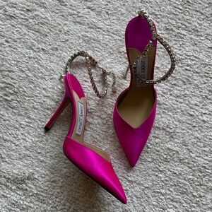 Jimmy Choo Saeda Pumps 100 Fuchsia